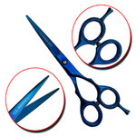 Friseurschere Haarschere Bartschere Schere blau 14,5 cm 5,7"