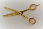 Effilierschere Ausdünnschere Haarschere Frisörschere gold 14,5 cm 5,5"