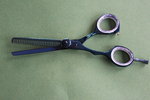 Modellierschere Linkshandschere blau Friseurschere Ausdünnschere 14,5 cm